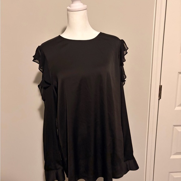 Calvin Klein Tops - Calvin Klein Black Ruffle Sleeve Blouse